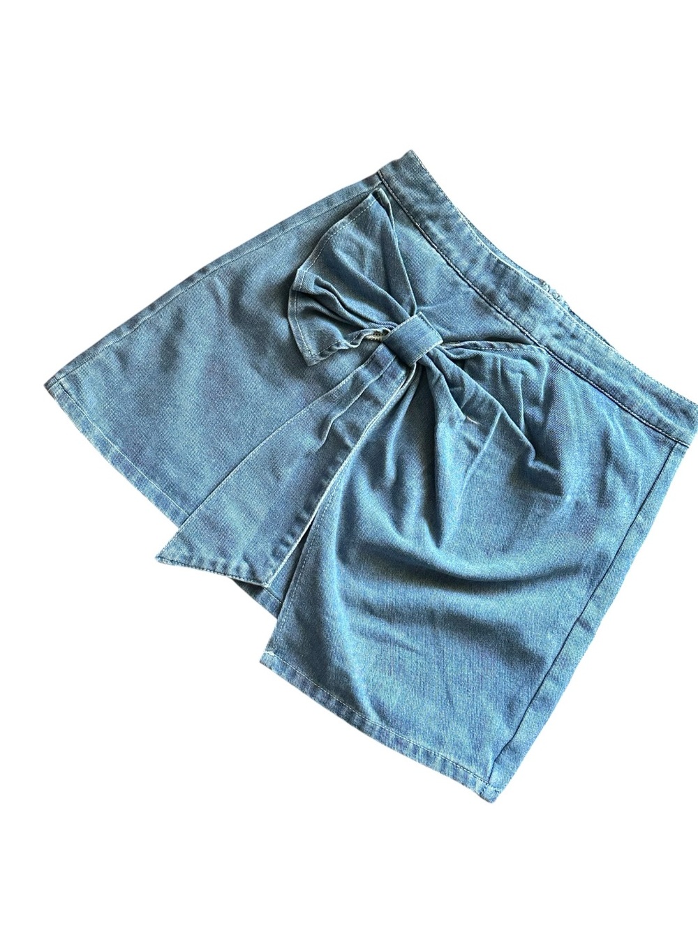 Floerns women’s high waist Blue Denim Bow Front Women’s skirt